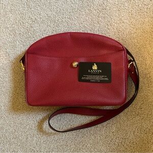 Vintage LANVIN Red Leather Crossbody Bag